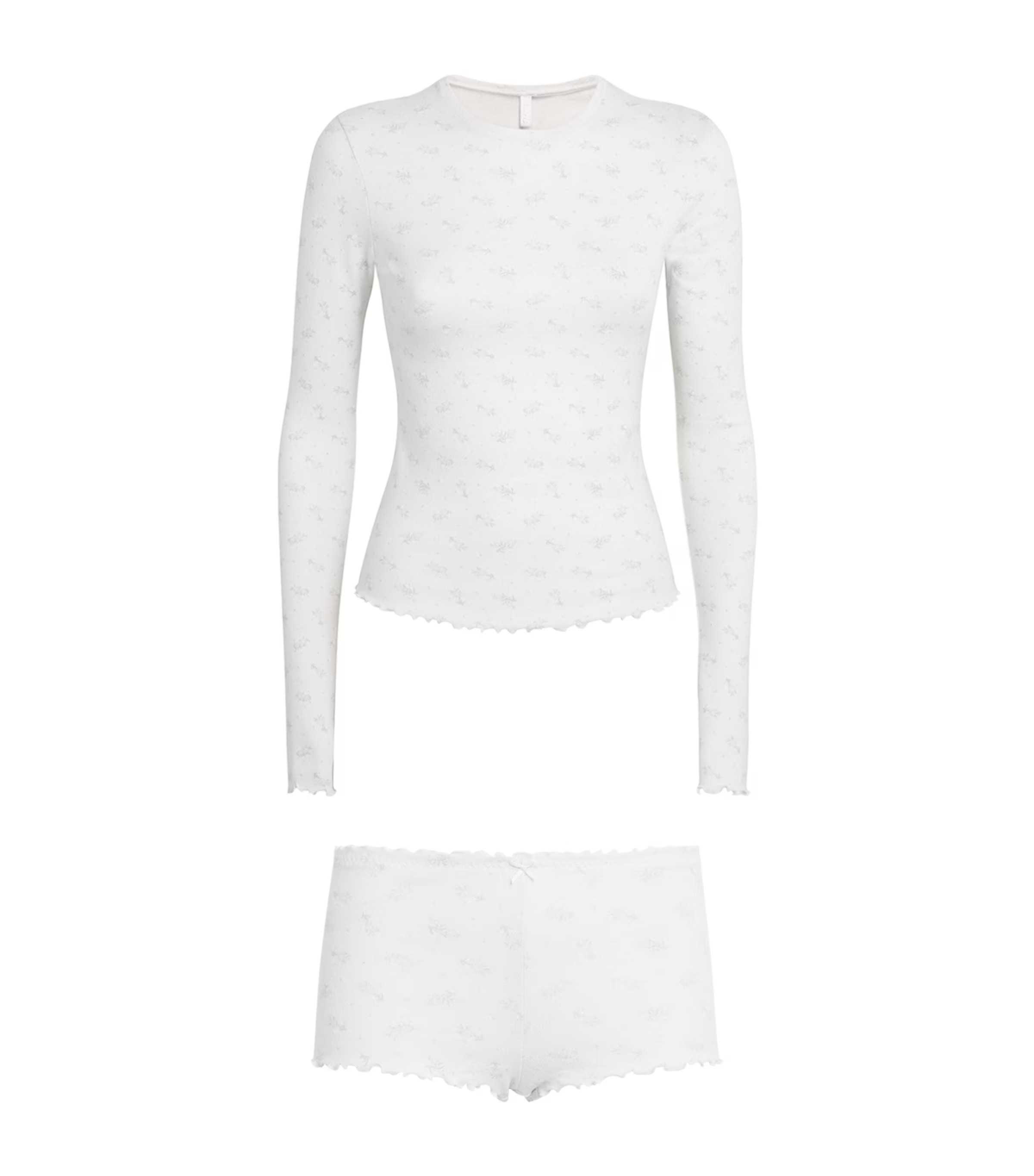 Skims Pointelle Long-Sleeve Pyjama Set | Harrods (US)