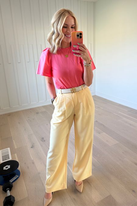 Target top under $15! I sized down in the top! Trousers are TTS but could have sized down to a 4! #hocspring

#LTKFindsUnder50 #LTKWorkwear #LTKSaleAlert