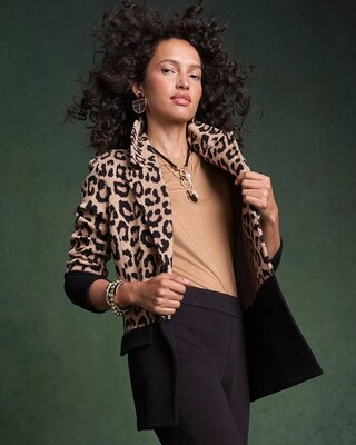 Leopard Color Block Sweater Blazer | Chico's