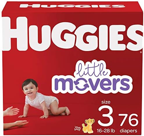Baby Diapers Size 3, 76 Ct, Huggies Little Movers | Amazon (US)