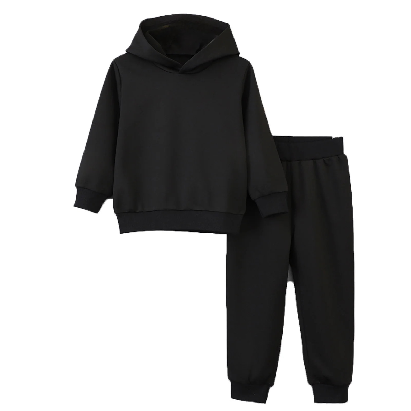 Byoo Toddler Boys Outfits Solid Full Sleeve Hoodies Sweatshirt Joggers Set 2 Piece Basic Cozy Tra... | Walmart (US)