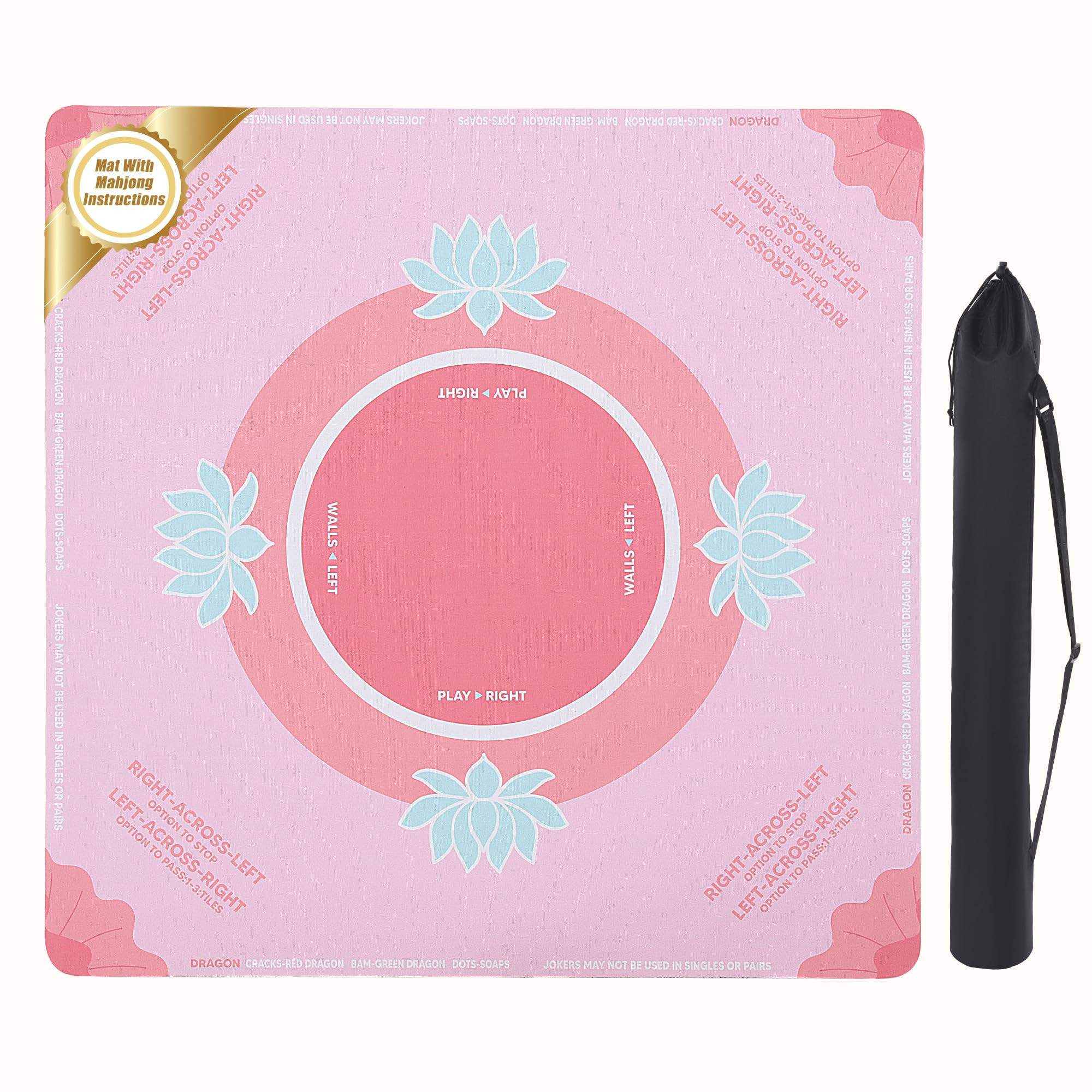 BALAPET Portable Mahjong Mat with Playing Instructions for Learning, Anti Slip Mahjong Mat for Ta... | Amazon (US)