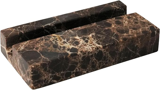 Marble Business Card Holder for Desk, Brown Card Display Stand, 25 Cards Capacity (Pack of 1) (1) | Amazon (US)