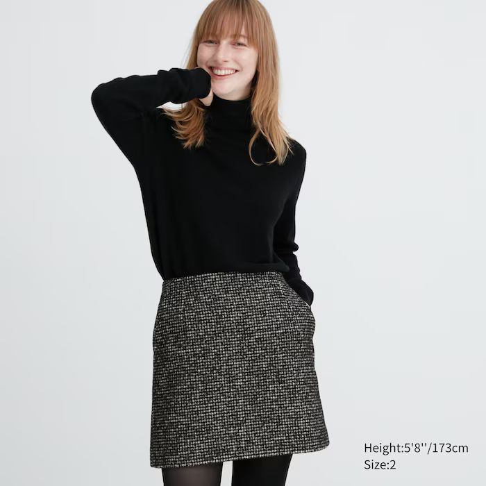 Tweed Mini Skirt (Houndstooth) | UNIQLO (US)