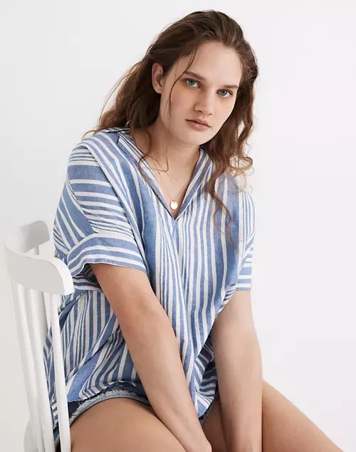 Courier Button-Back Shirt in Hinsdale Stripe | Madewell