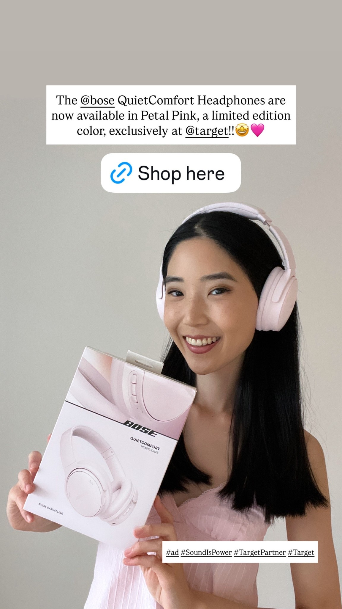 Bose’s legendary QuietComfort Headphones are now available in the limited edition color, Petal Pink, exclusively at Target!!🤩🩷 With its legendary noise cancellation, all-day comfort, and up to 24 hour battery life, these headphones are my go-to. Whether I’m working out, studying, or just hanging out, I love that I can listen to my music while looking cute in these adorable pink headphones! 

#ad #SoundIsPower #TargetPartner #Target @bose @Target

#LTKWorkwear #LTKU #LTKStyleTip