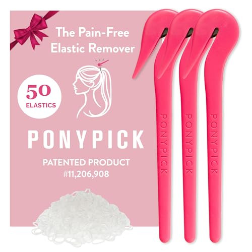 PONY PICK Elastic Hair Tie Cutter (3 Picks & 50 Clear Elastics) | Amazon (US)