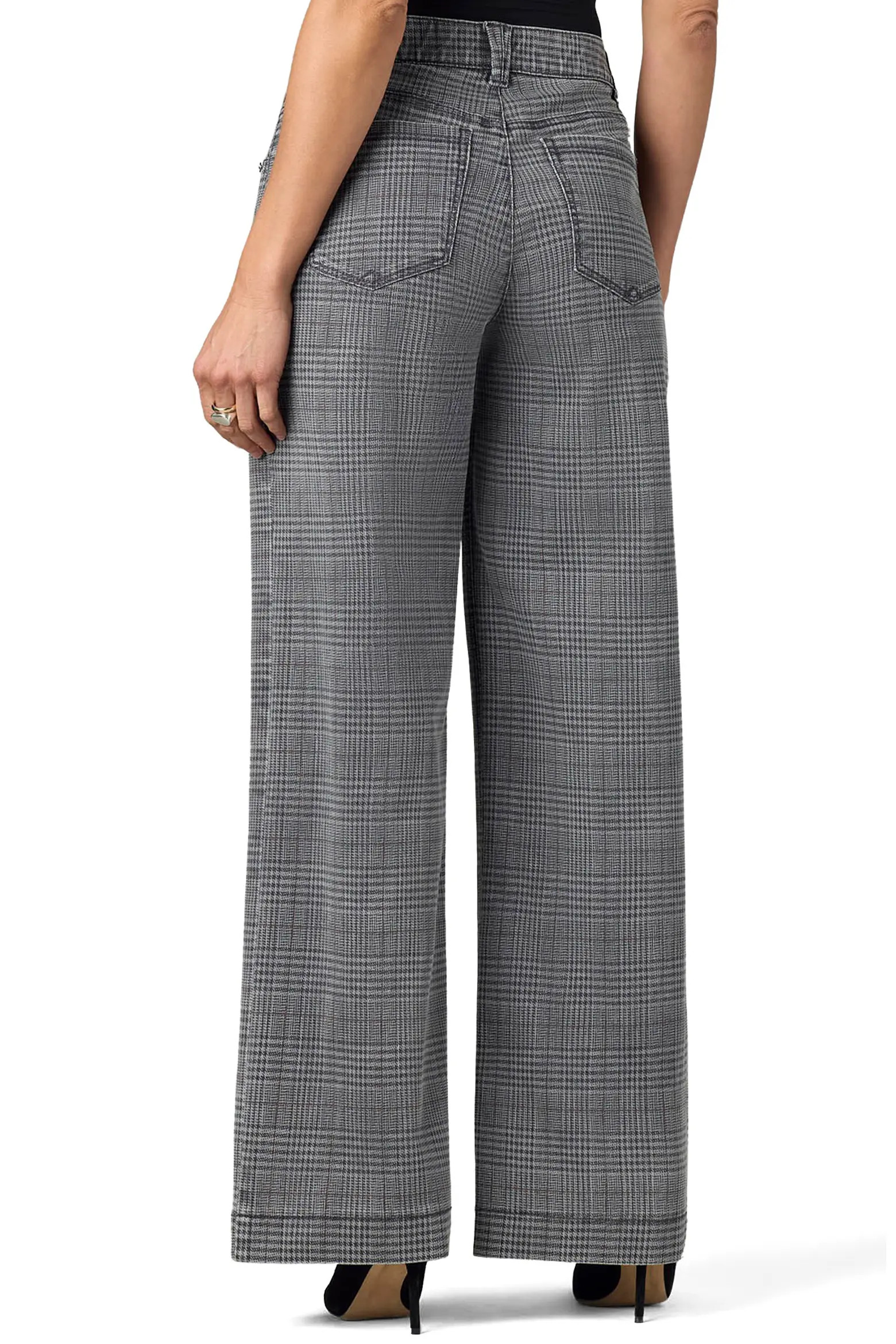 Sam Plaid High Waist Wide Leg Jeans (Women) | Nordstrom | Nordstrom