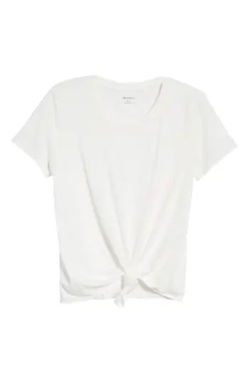 Women's Madewell Knot Front Tee, Size XX-Small - White | Nordstrom