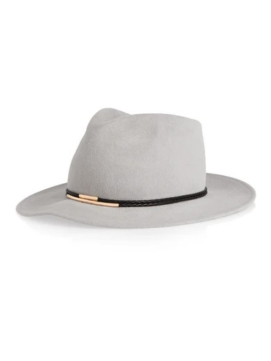 Mason faux leather-trimmed rabbit-felt fedora | NET-A-PORTER (US)