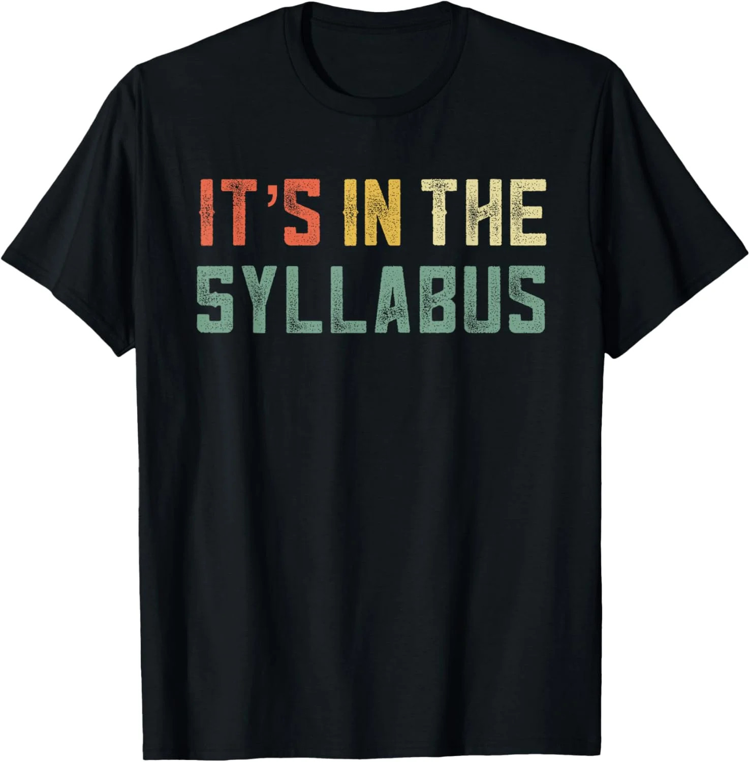 Retro Tenure Professor Its in The Syllabus College Teacher T-Shirt | Walmart (US)
