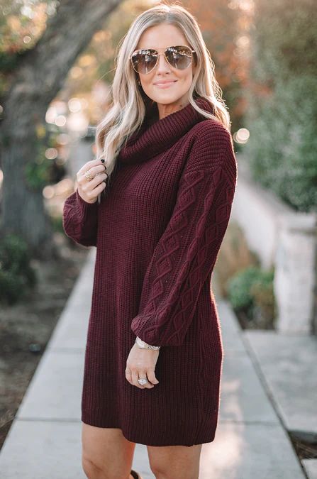 Swipe Up Sweater Dress | Amaryllis Apparel