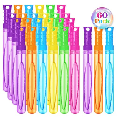 60PCS Bubble Wands for Kids,Bulk Bubble Wand for Kids Party Favor, Bubble Maker for Party Favor,Birthday,Goodie Bags, Wedding, Carnival Prizes, Summer Outdoor Toy Gifts, Assortment 6 Colors | Amazon (US)