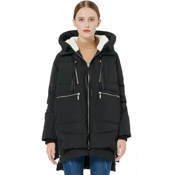 Orolay Women Winter Coat Warm Thickened Puffer Down Mid Length Jacket, Female - Walmart.com | Walmart (US)