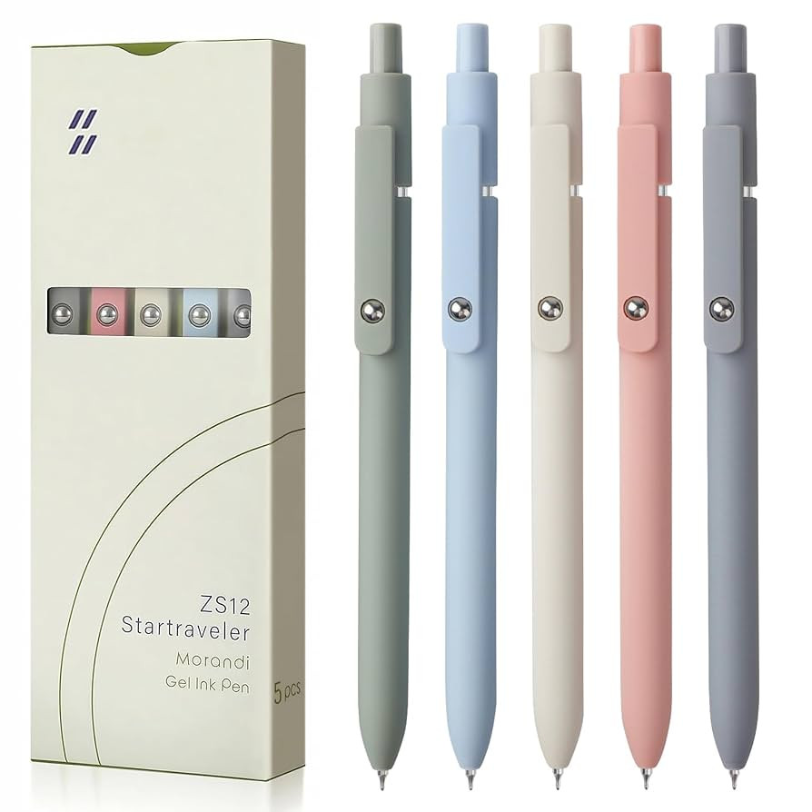 FIOVER Gel Pens, 5pcs 0.5mm Quick Dry Black Ink Fine Point Smooth Writing Pens High-End Series Ba... | Amazon (US)