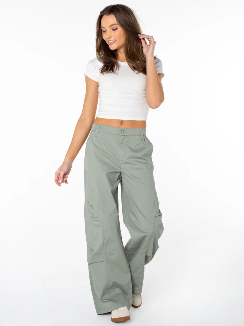 Celebrity Pink Women's and Women's Plus Wide Leg Cargo Pants, Sizes XS-4X | Walmart (US)