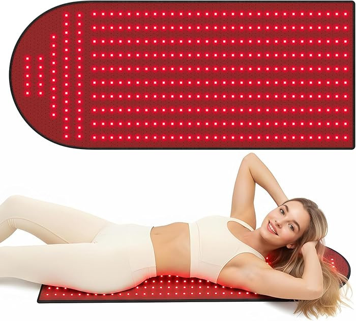 Red Light Therapy Mat, 36" x 16" Redlight Therapy Pad with Premium Leather, 350 LEDs Near Infrare... | Amazon (US)