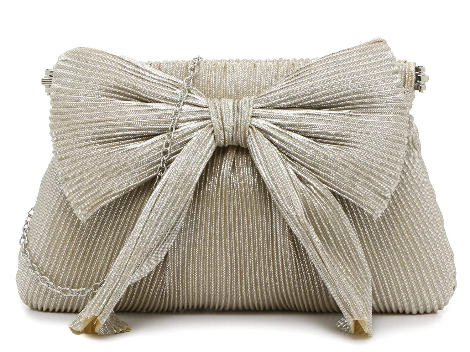 Kelly & Katie Pleated Bow Clutch | Women's | Gold Metallic | Size Not Applicable | Handbags | Clutch | DSW