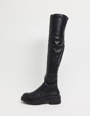 Schuh Daisy – Overknee-Stiefel mit Absatz in Schwarz | ASOS (Global)