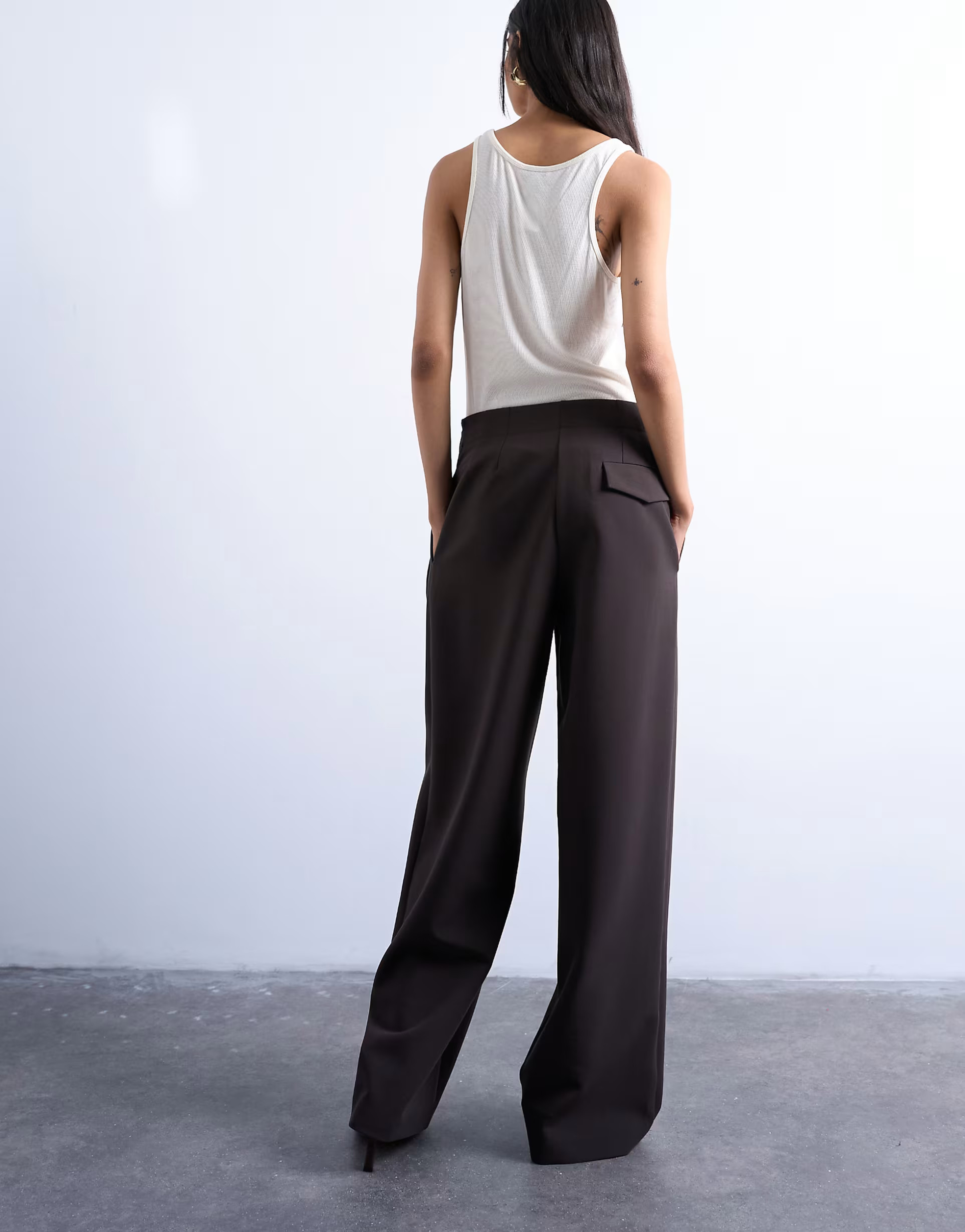 Topshop double pleat suit trouser in brown | ASOS (Global)