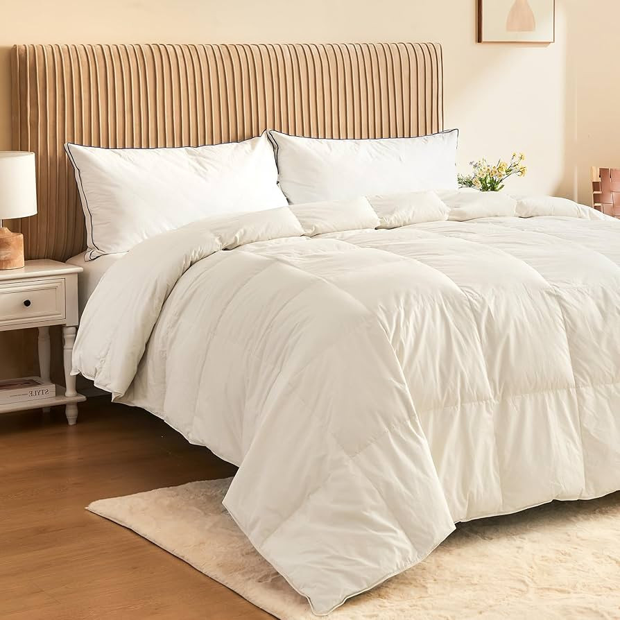 puredown® Organic Cotton Feather Comforter, All Season Duvet Insert King Size, 100% Pure Natural... | Amazon (US)