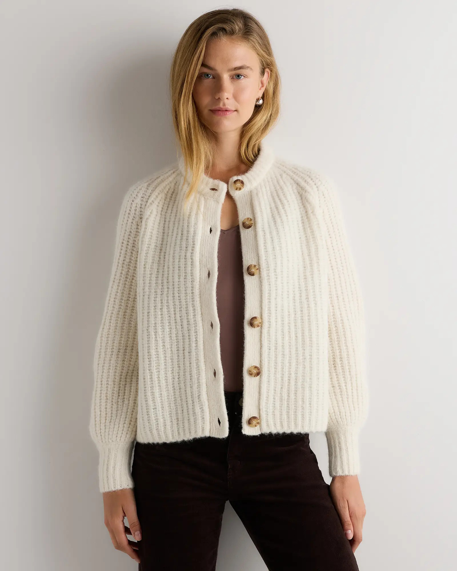 Lofty Baby Alpaca Chunky Crew Cardigan | Quince