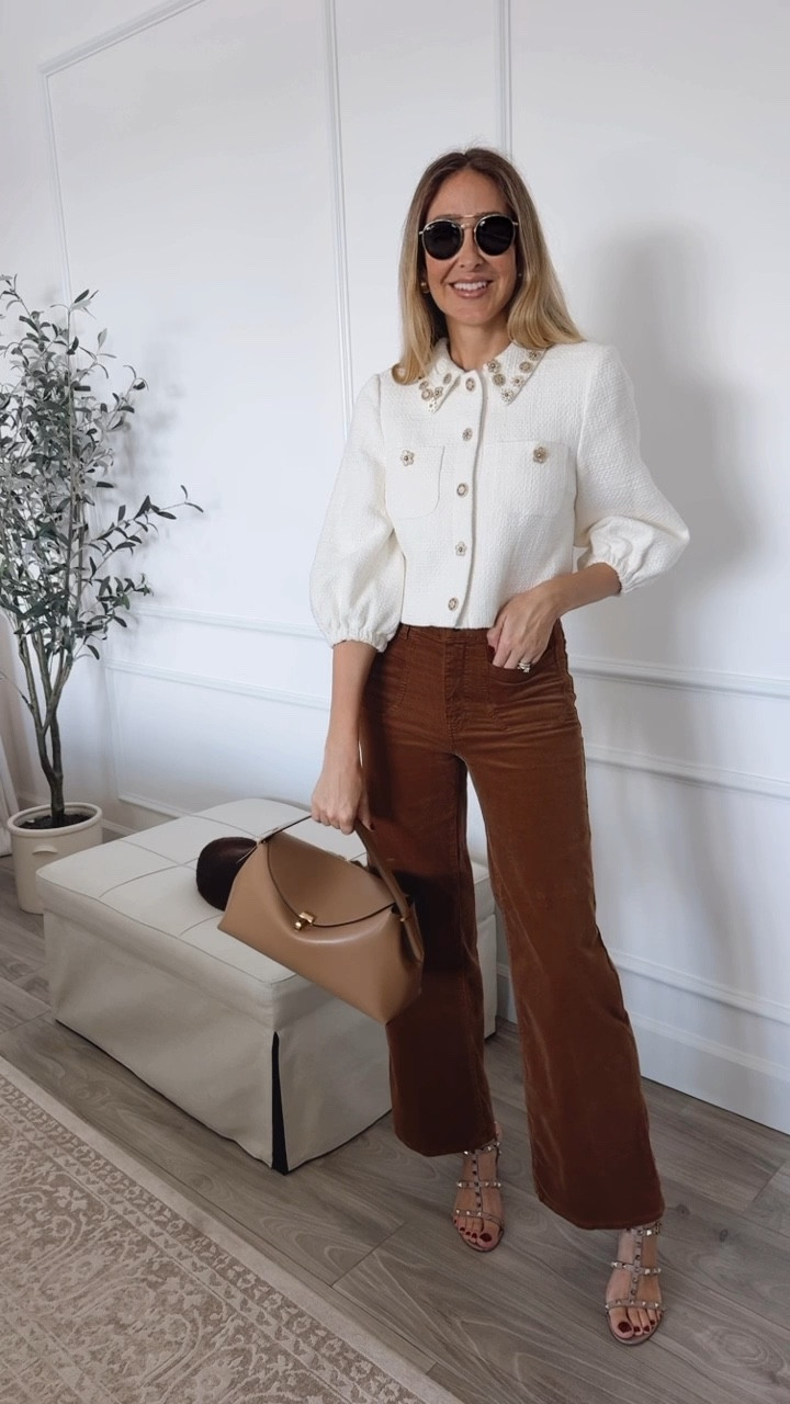 I love how beautiful and chic this outfit is! It is perfect for this season, has outstanding quality, and is so flattering! Great for day and night, everything runs true to size. I'm wearing size small on top and size 27/4 on bottom.

@Saks #Saks #SaksPartner
