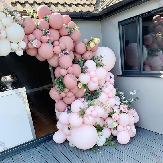 142/173pcs Dusty Pink Natural Sand Balloon Garland Arch Kit - Etsy | Etsy (US)