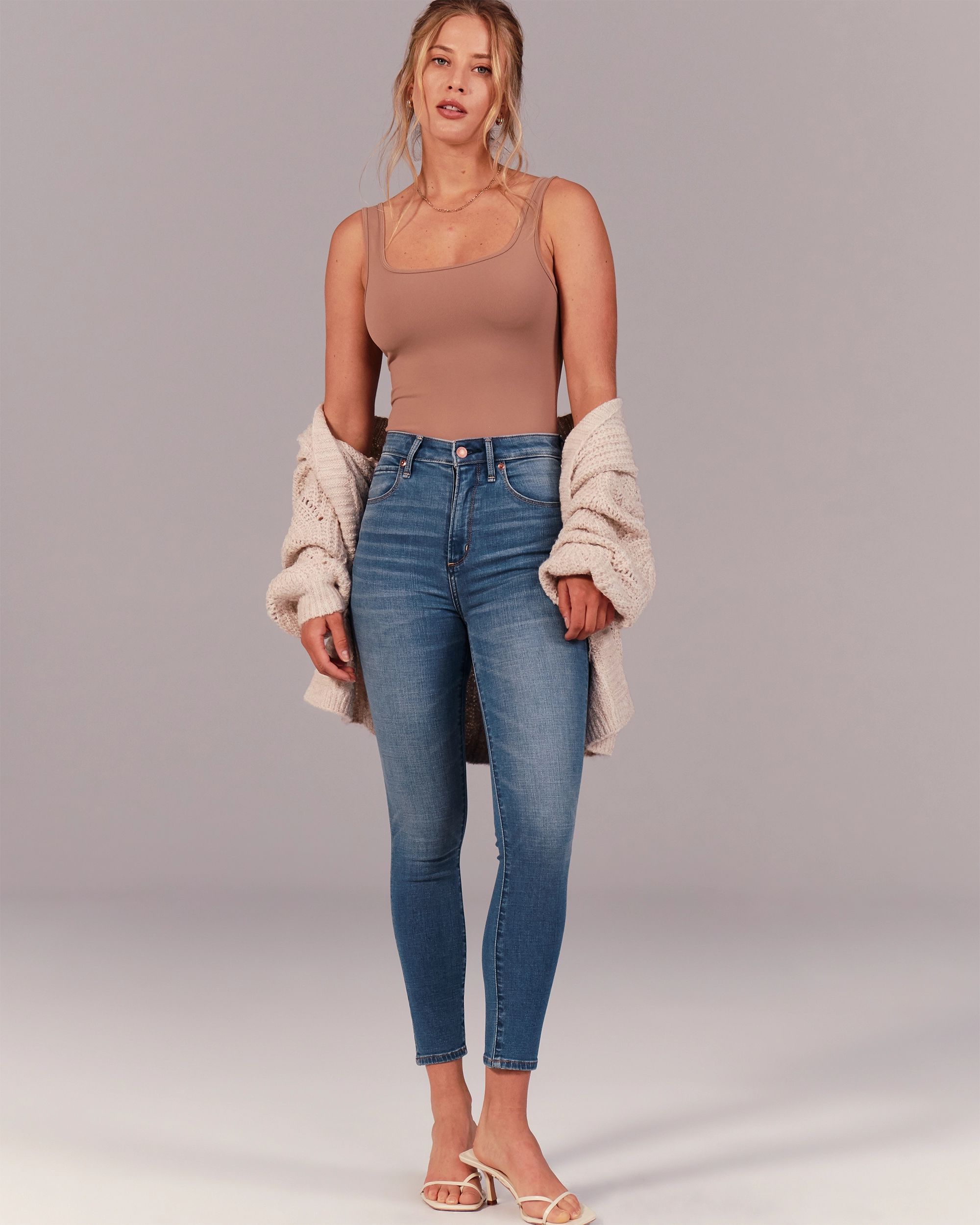 High Rise Super Skinny Ankle Jeans | Abercrombie & Fitch (US)