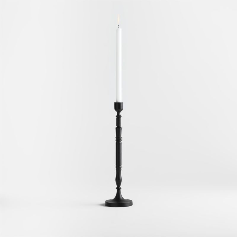 Astryd Black Metal Taper Holder 15" + Reviews | Crate and Barrel | Crate & Barrel