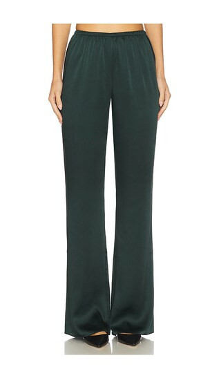 SEROYA Viva Satin Pants in Dark Green. - size XS | Revolve Clothing (Global)