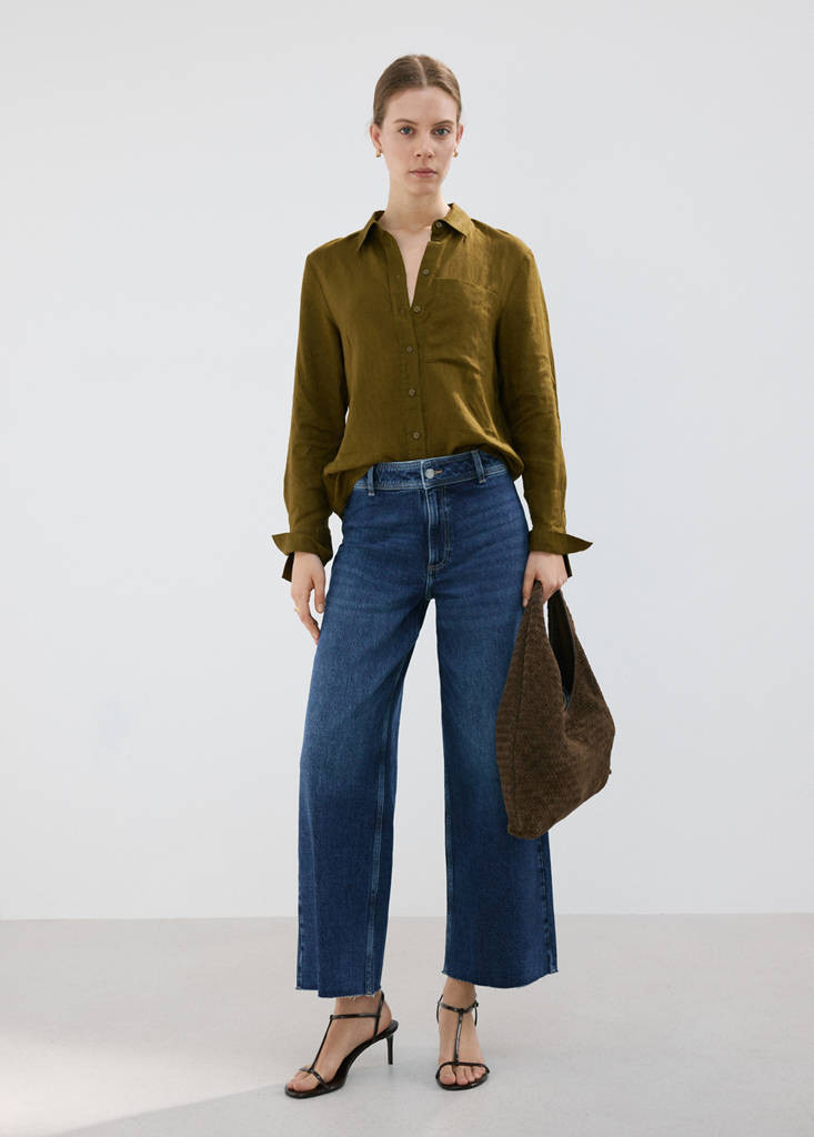 Catherin culotte high-rise jeans dark blue - Woman - 0 - MANGO | Mango (US/MX/AU)