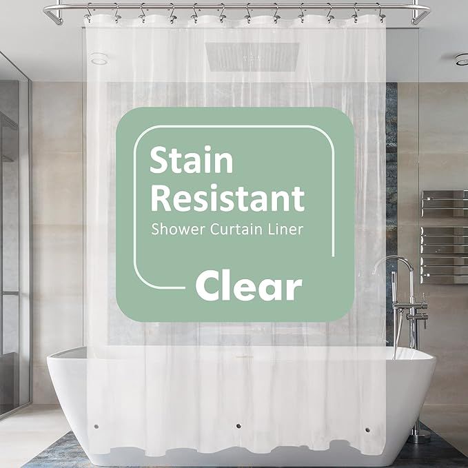 Plastic Shower Liner Clear - Premium PEVA Shower Curtain Liner, BPA & PVC Free, No Chemical Smell... | Amazon (US)