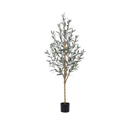 Kazeila 5FT Artificial New Style Olive Plants with Realistic Leaves and Natural Trunk, Silk Fake Potted Tree for Office Home Decor | Target