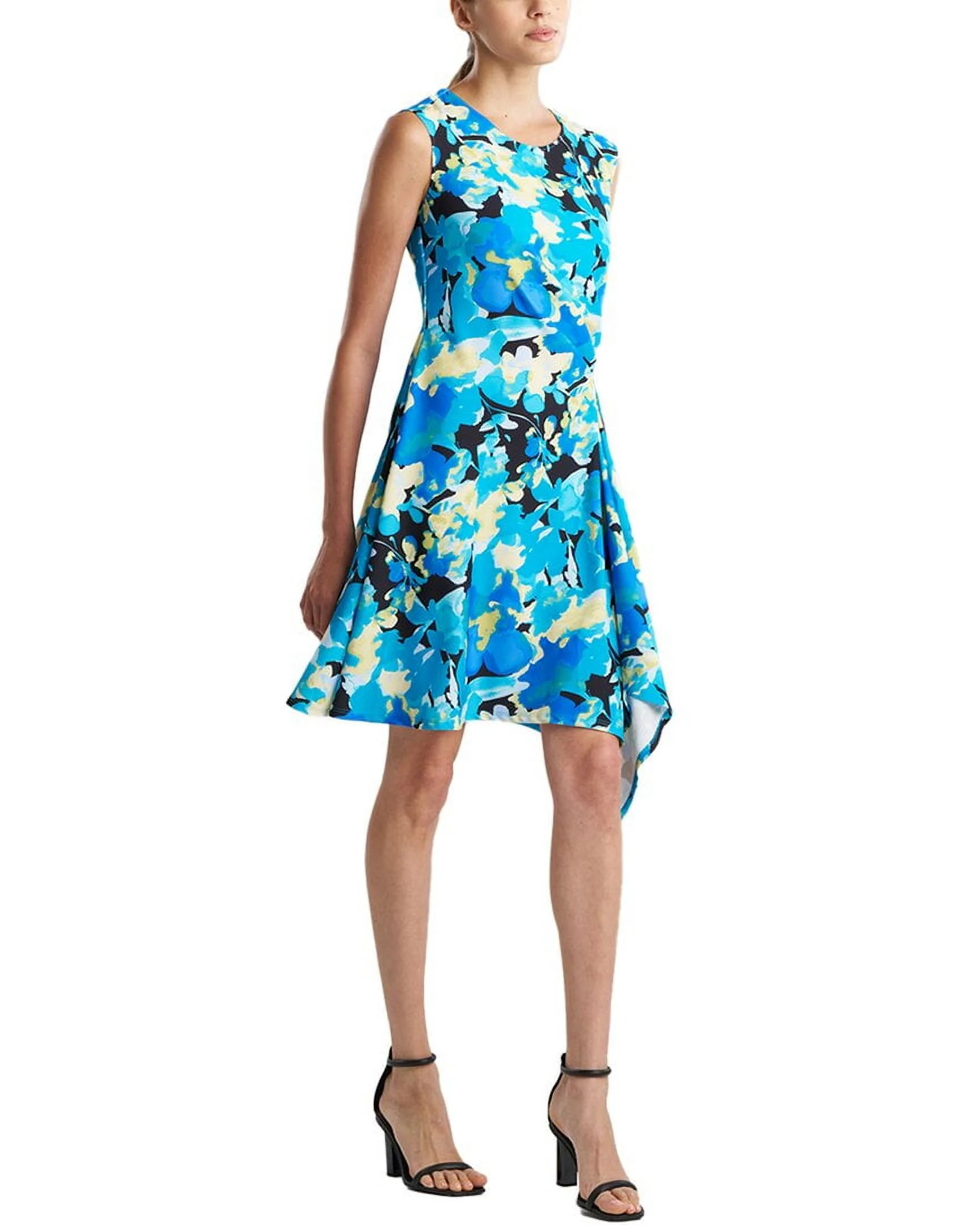 Natori womens  Sleeveless Side Drape Dress, 8, Blue - Walmart.com | Walmart (US)