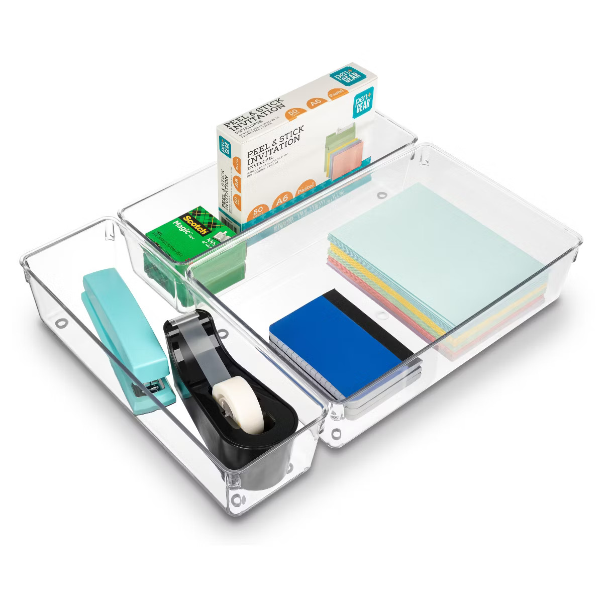 Sorbus Clear Drawer Organizer 3 Piece Set - high-quality durable - organize the office, kitchen, ... | Target