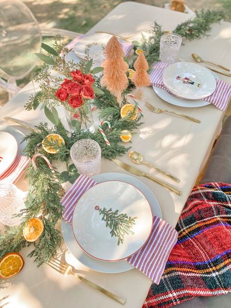 Christmas table setting. Christmas home. Thanksgiving table setting. Christmas plates. 

#LTKhome #LTKHoliday #LTKCyberweek