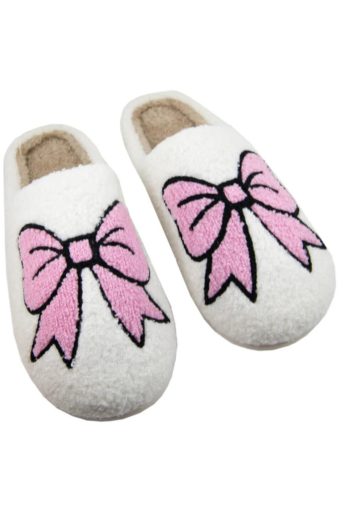 Light Pink Bow Slippers | Katydid.com