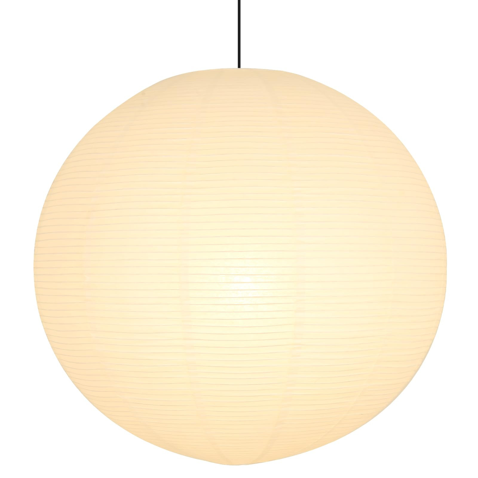 White Round Paper Lantern Lampshade, 24"x24' Large Paper Lanterns Pendant Light Shade, Chinese Foldable Design for Living Room, Bedroom, Ceiling Lampshade Party Decor | Amazon (US)