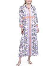 Avara Border Print Maxi Shirt Dress | TJ Maxx