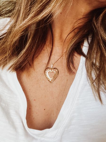 Heart necklace is always a must. 
A thrift store find, but lots of look a likes.
#barbieheartnecklace #thriftfind #heartnecklace #goldheart #jewelry 

#LTKunder50 #LTKstyletip #LTKFind