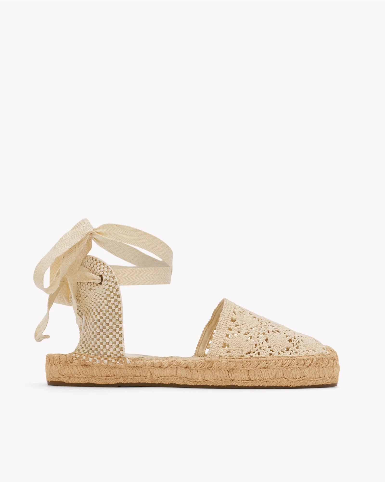 Lauren Lace Up - La Concha Ivory Women's Flat Espadrille | Soludos