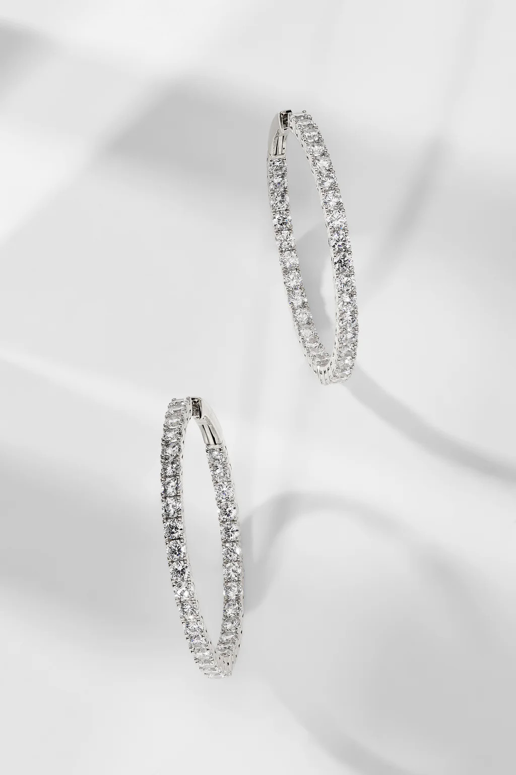 PERFECT HOOPS 2.5MM CZ X 35MM HOOP EARRINGS | NADRI