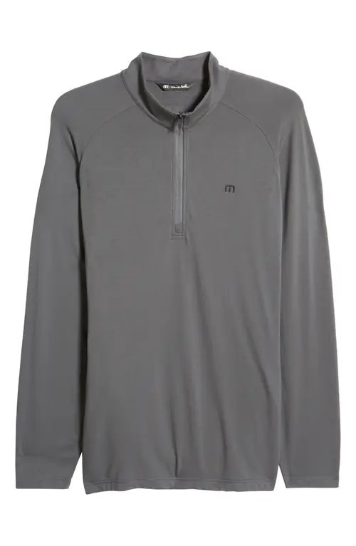 TravisMathew Men's Networking Quarter Zip Fleece Pullover in Grey Pinstripe at Nordstrom, Size X-Large | Nordstrom