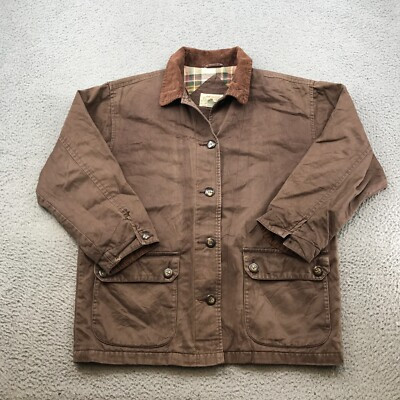 ST Johns Bay Barn Jacket Womens Large Petite Brown Lined Field Coat 53587  | eBay | eBay US