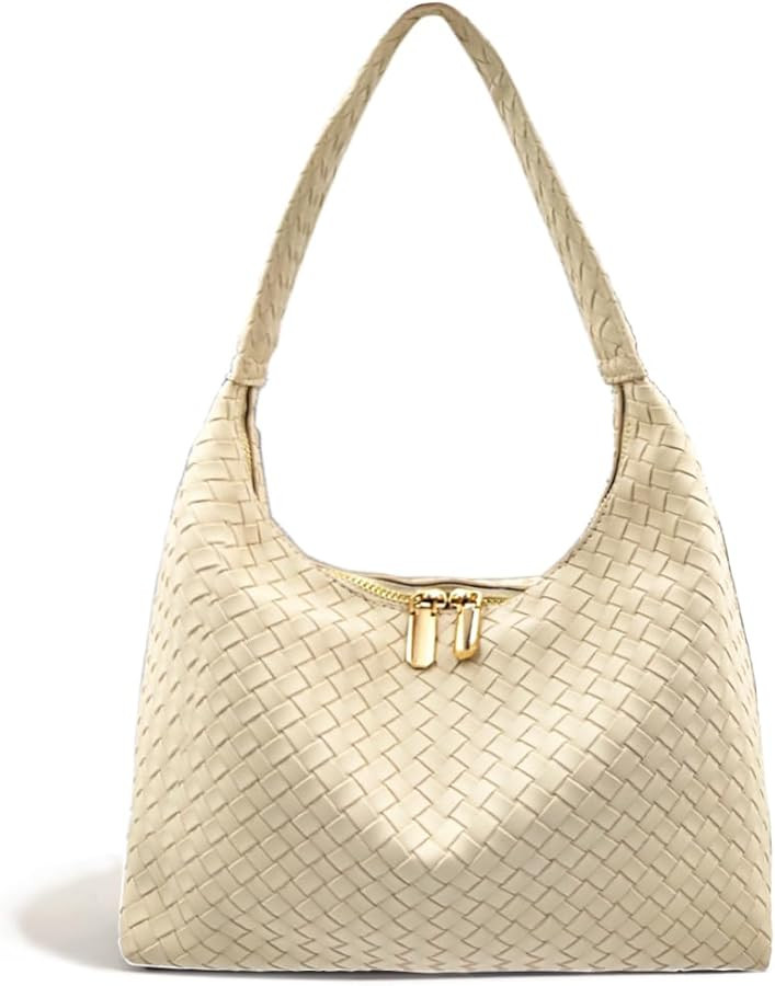 Leather Hobo Bags for Women Small Soft Shoulder Purse Slouchy Tote Handbags with Double Zipper De... | Amazon (US)