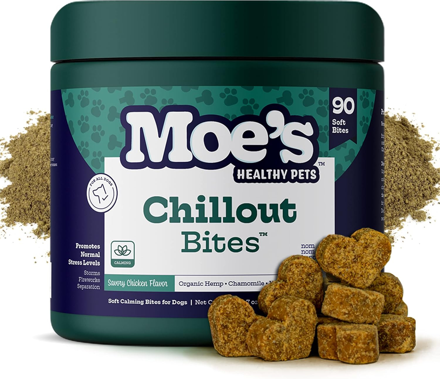 Moe’s Hemp Calming Chews for Dogs - Helps Aid with Storms, Fireworks, Chewing, Barking, Travel,... | Amazon (US)