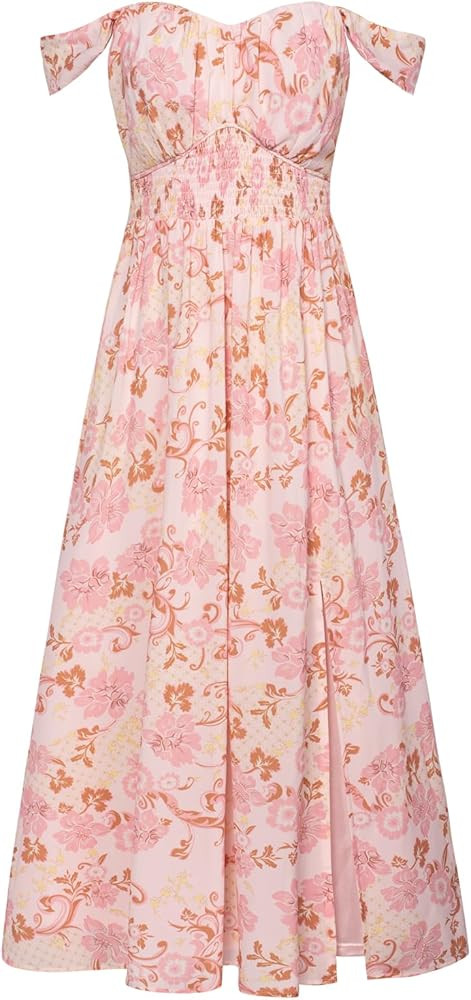 GRACE KARIN 2026 Women's Summer Floral Wedding Guest Dress,Beach Flowy A Line Maxi Off Shoulder B... | Amazon (US)