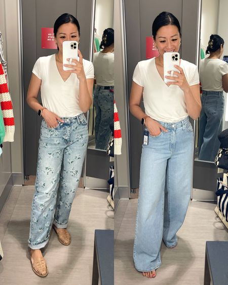 Size XS tee
Size 0 floral jeans (prefer 2)
Size 2 wide leg jeans (run long)

Target style
Target fashion
Target denim
