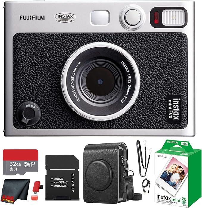 Fujifilm Instax Mini EVO Hybrid Instant Camera (Black) Bundle with Instax-Mini Twin Pack Instant-... | Amazon (US)